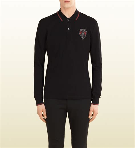 gucci long sleeve top mens|gucci polo shirts for men.